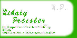 mihaly preisler business card